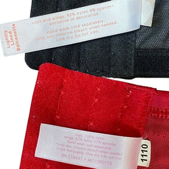 Bundle of 2 Cacicque Bras Plus Sz 40DDD Black Floral & Red Lace #11V - Picture 5 of 5